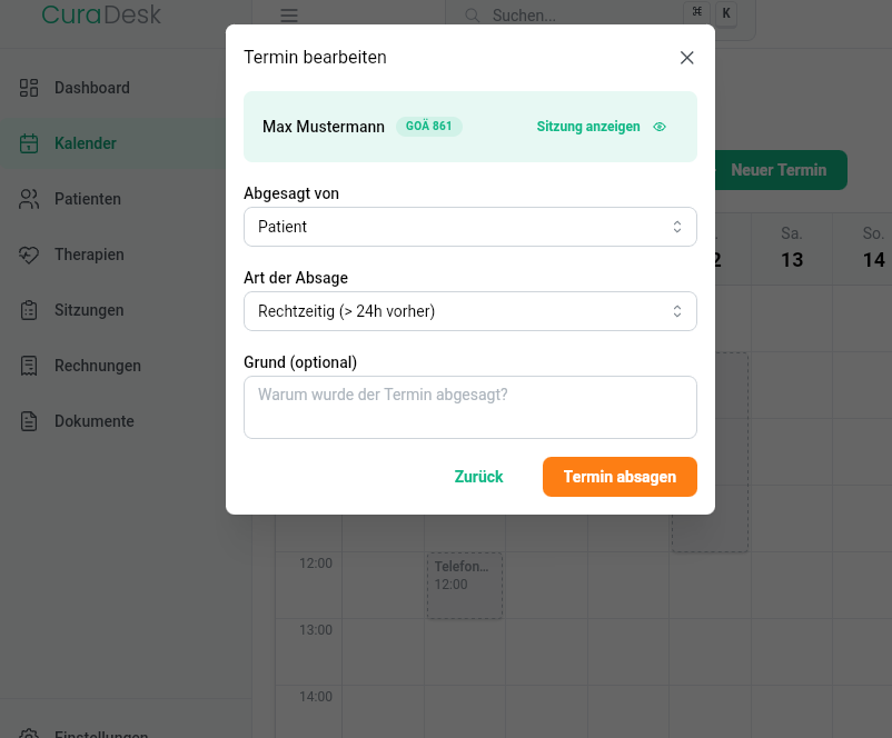 CuraDesk Terminverwaltung